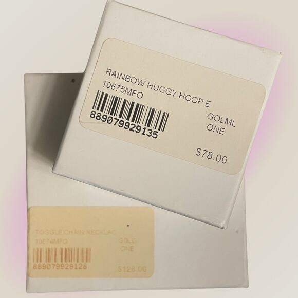 Diane Von Furstenberg DVF Multicolor Swarovski Toggle Necklace Earrings Set NWT - Picture 13 of 13